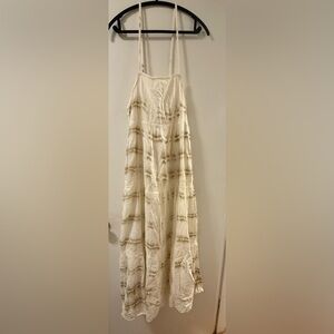 Elegant Cream Tie-Dye Dress